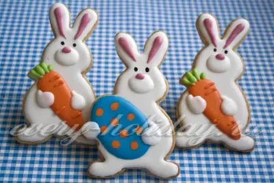Печенье к пасхе зайцы с морковкой