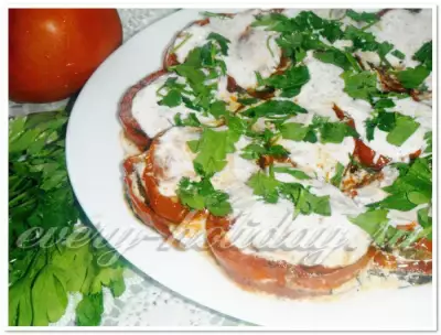 Жареные кабачки с помидорами "Башенки"
