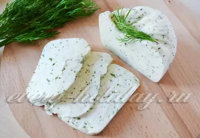 Домашний сыр с укропом