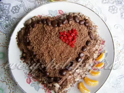 Медово-шоколадный торт "Сердце"