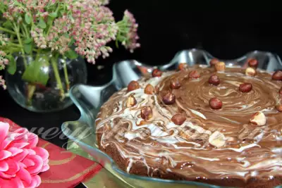 Ореховый торт с шоколадной пастой