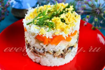 Классический рецепт салата "Мимоза" с рисом
