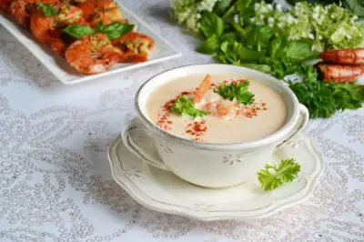 Крем суп с креветками