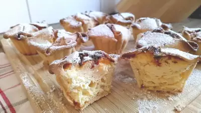 Итальянские пирожные соффиони, лимонный крем с рикоттой