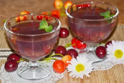 Желе вишневое на воде с желатином фото