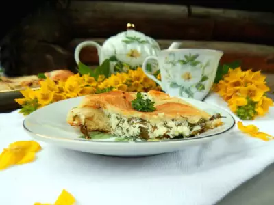 Осетинский пирог с творогом и зеленью