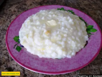 Молочная рисовая каша с тыквой на молоке