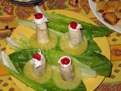 Салат детский на день рождения бананы свечи