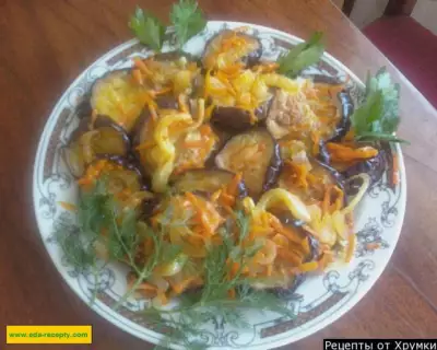Баклажаны с фаршем, перцем, помидорами и сыром в духовке