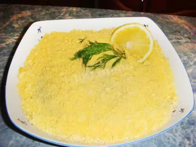 Салат Мимоза с сардиной и сыром