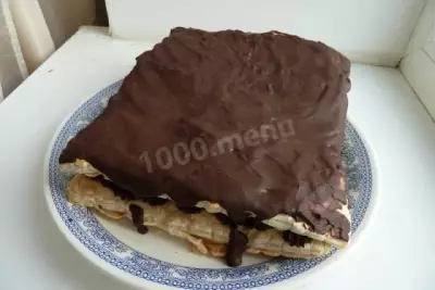 Торт из слоеного теста с шоколадным муссом