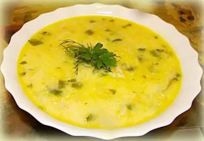 Суп пюре с брокколи креветками и сыром