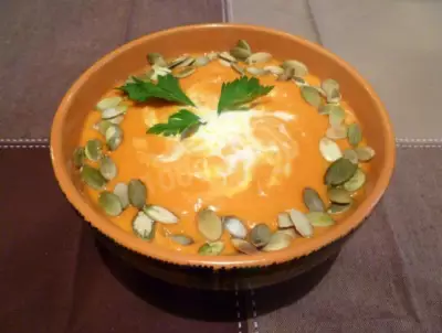 Суп пюре из тыквы со сливками и сыром