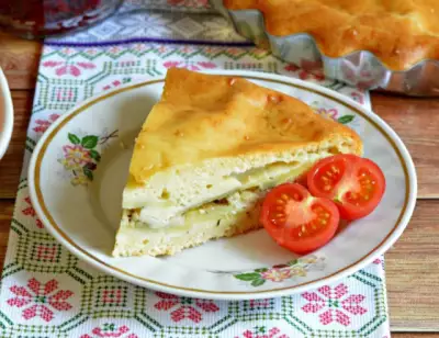 Пирог с картошкой и луком и сыром в духовке