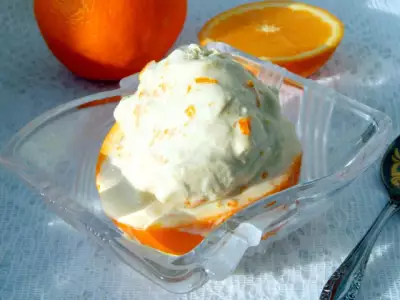 Апельсиновое мороженое с апельсинами