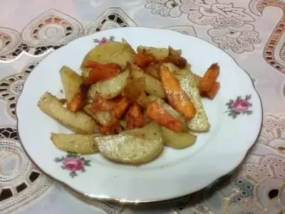 Картошка с тыквой на растительном масле