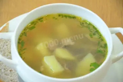 Картофельный суп из куриных потрохов  по-старорусски