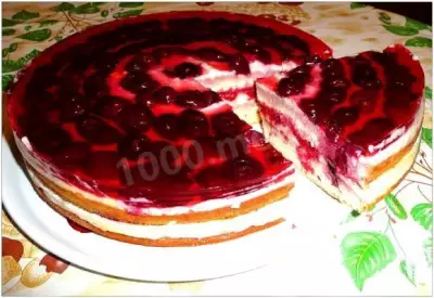 Творожный Торт с виноградом, желе и имбирем