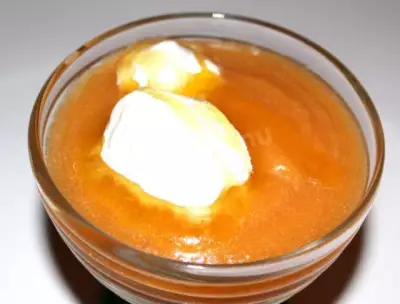 Десерт крем-пюре из тыквы с фруктами