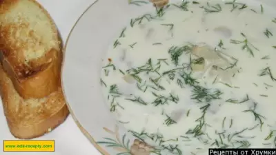 Сырный суп французский с грибами