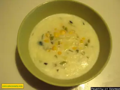 Сливочный суп с кукурузой и картошкой без мяса