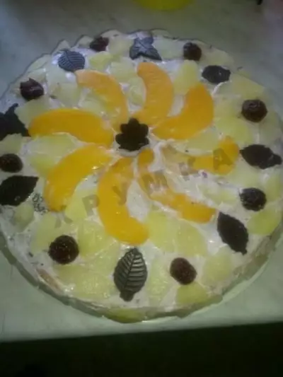 Блинный торт с фруктами