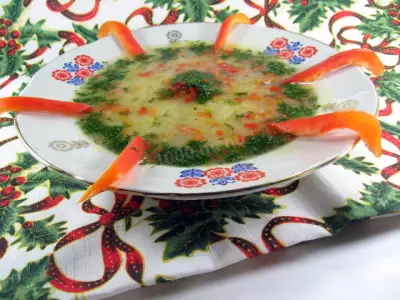 Зимний овощной суп с пшеном