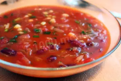 Томатный суп с фасолью говядиной картошкой