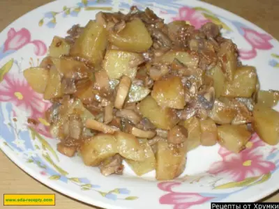Картошка тушеная с грибами и луком
