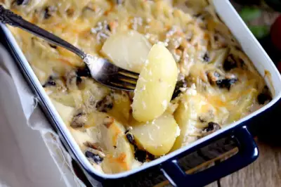 Грибы картошка сметана сыр в духовке
