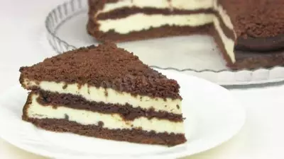 Шоколадный пирог-торт с творогом