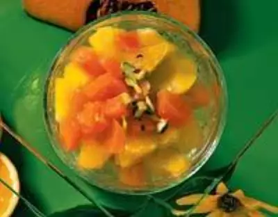Компот из тыквы с апельсином и персиком