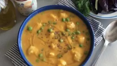 Суп-пюре из тыквы и чечевицы с картофельными клёцками