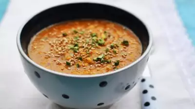 Суп чечевично-гороховый с кокосовым молоком