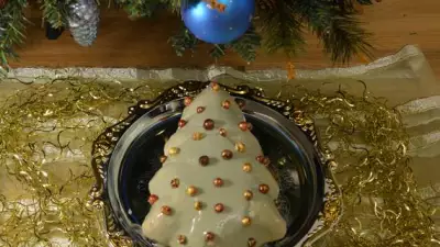 Торт русская ёлочка малина черемуха
