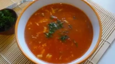 Томатный суп с брынзой