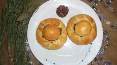 Пирожки с мясом и гречневой кашей по татарски