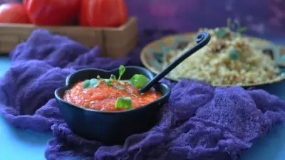 Турецкий острый соус из печёных овощей (к крупам и лепешкам)