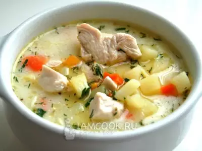 Сырный суп с куриной грудкой