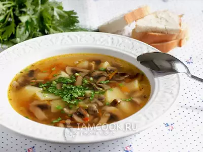 Грибной суп из шампиньонов и картофеля