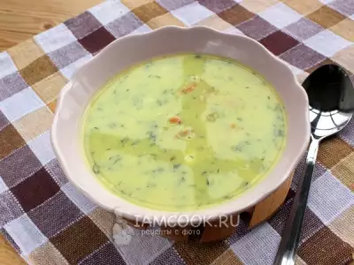 Сырный суп пюре с креветками