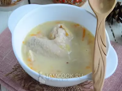 Суп с плавленным сыром и курицей