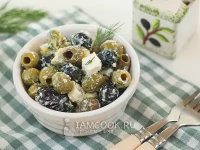 Салат с оливками и фетой фото