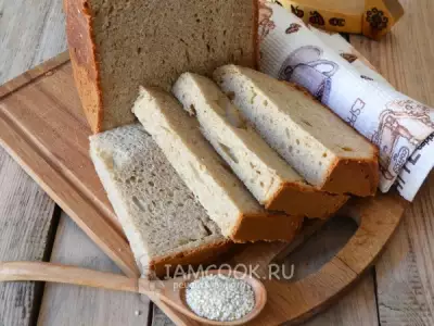 Хлеб из ржано-пшеничной муки с кунжутом (в хлебопечке)