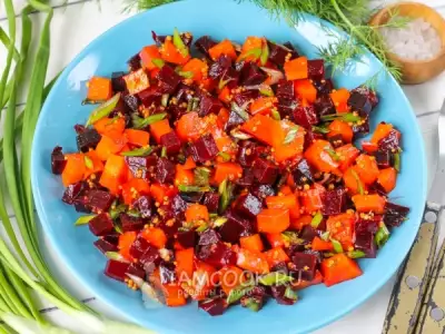 Салат из вареной свеклы и моркови