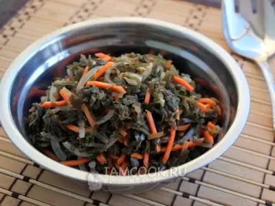 Салат с морской капустой и морковью по-корейски