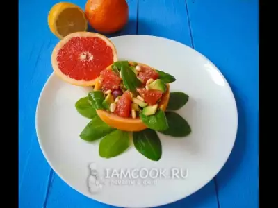 Салат с грейпфрутом и авокадо фото