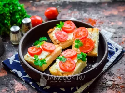 Бутерброды с помидорами и творогом фото