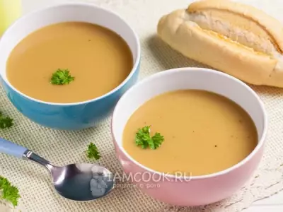 Суп-пюре с жареной картошкой