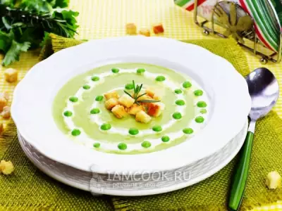 Гороховый крем суп из зеленого горошка с картошкой